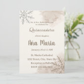 Neutral Winter Quinceañera Invitation – Minimalist 招待状 (スタンド正面)