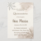 Neutral Winter Quinceañera Invitation – Minimalist 招待状 (正面)