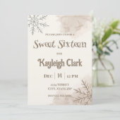 Neutral Winter Sweet Sixteen Invitation – Minimal 招待状 (スタンド正面)