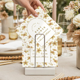 Neutral Woodland Leaves Baby Shower スタンダードカクテルナプキン