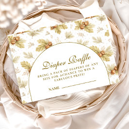 Neutral Woodland Leaves Diapper Raffle エンクロージャーカード