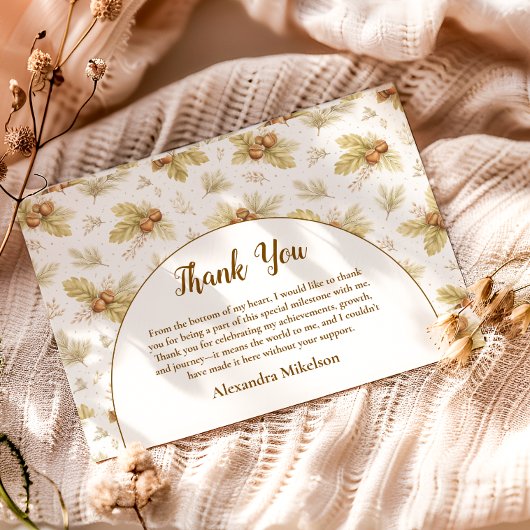 Neutral Woodland Wild One Birthday サンキューカード