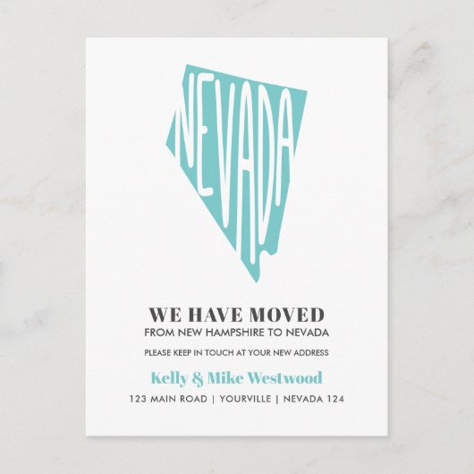 NEVADA新しいアドレスを新しいホームに移動 ポストカード (正面)