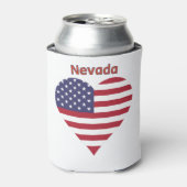 Nevada American Flag Heart 缶クーラー (缶正面)