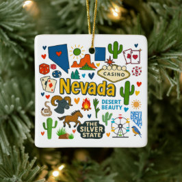Nevada Custom Family Trip Christmas セラミックオーナメント