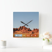 Nevada Desert  スクエア壁時計 (ホーム)