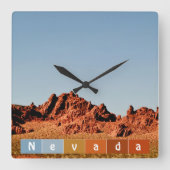 Nevada Desert  スクエア壁時計 (正面)