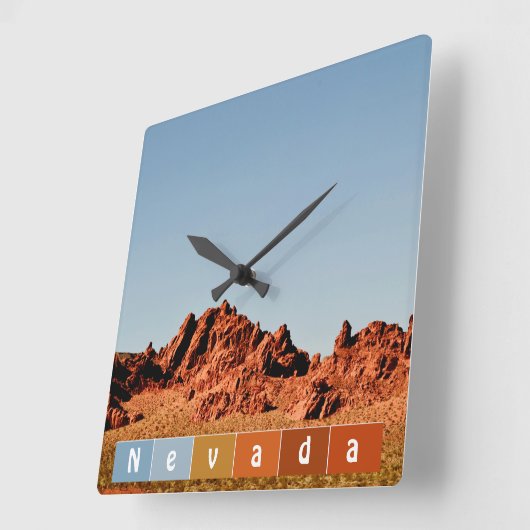 Nevada Desert  スクエア壁時計 (傾斜)