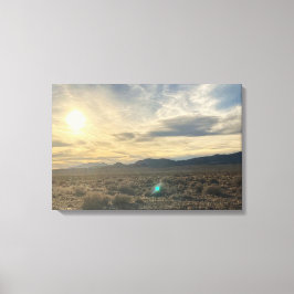 Nevada Desert Sunset – Golden Sky Over Horizon キャンバスプリント