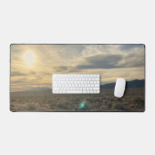 Nevada Desert Sunset – Golden Sky Over Horizon デスクマット (キーボード&マウス)