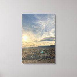 Nevada Desert Sunset – Vertical Golden Sky キャンバスプリント