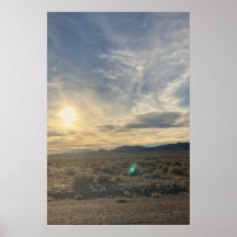 Nevada Desert Sunset – Vertical Golden Sky