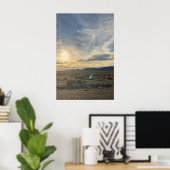 Nevada Desert Sunset – Vertical Golden Sky ポスター (ホームオフィス)