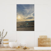 Nevada Desert Sunset – Vertical Golden Sky ポスター (キッチン)