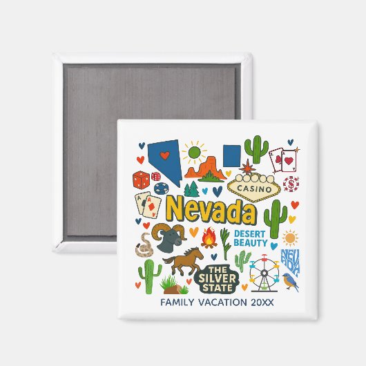 Nevada Family Trip Keepsake Personalized マグネット (正面/裏面)