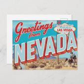 Nevada Las Vegas Sign Cowboy ポストカード (正面/裏面)