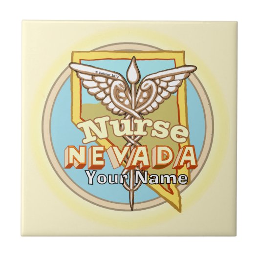 Nevada Nurse Caduceus Tile タイル (正面)