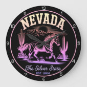 Nevada Silver State Horse  ラージ壁時計 (正面)