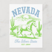 Nevada The Silver State Est. 1864 Wild Horse ポストカード (正面)