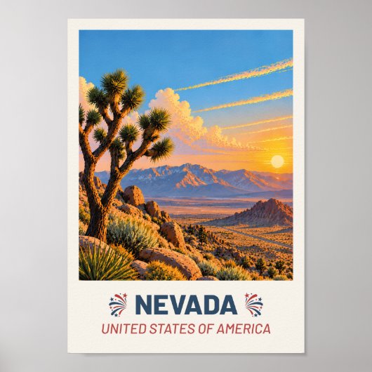 Nevada USA – Vintage Travel Poster ポスター (正面)