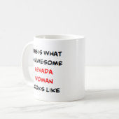 nevada woman, awesome コーヒーマグカップ (正面左)