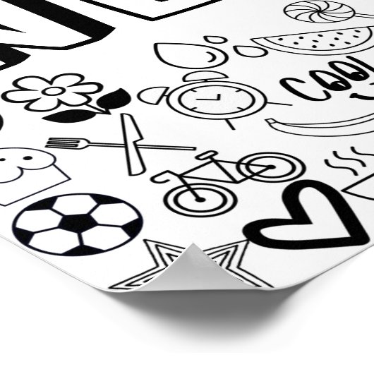 'NEVAEH'カラーIT-YOURSELFアウトラインデザイン ポスター (角)