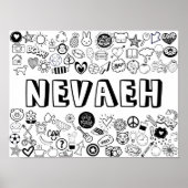 'NEVAEH'カラーIT-YOURSELFアウトラインデザイン ポスター (正面)