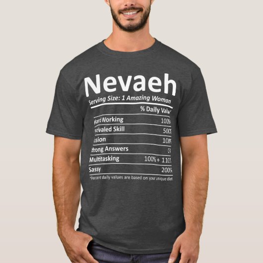 NEVAEH栄養クリパーソナライズされたスおもしろい Tシャツ (正面)
