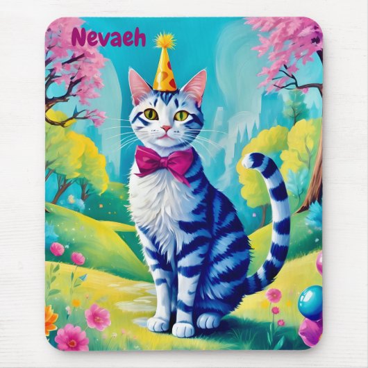 NEVAEH ～誕生日猫～かわいい！～マウスパッド マウスパッド (正面)