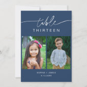 NEVEネイビー幼少期フォトテーブル番号カード5x7 招待状 (正面)