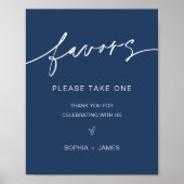 NEVE ネイビーの結婚式のウェルカムサイン ポスター (正面)