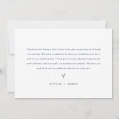 NEVE ネイビーブルーの写真付き結婚式お礼カード 招待状 (裏面)