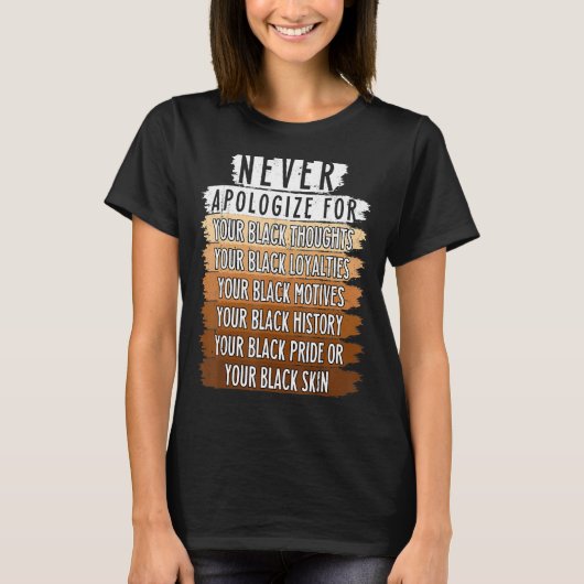 Neverレトロ謝るBLMブラックヒストリ月Mela Tシャツ (正面)