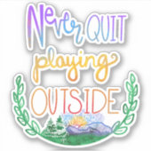 Never やめ遊's Outside Camping Sticker シール (正面)