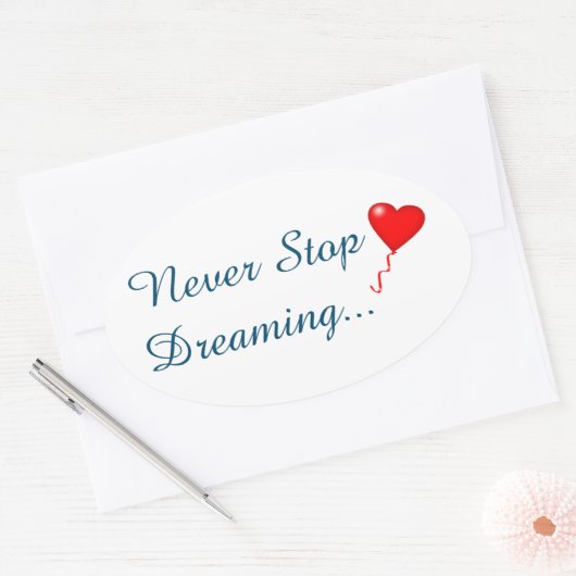 Never ストップ Dreamingステッカー 楕円形シール (封筒)