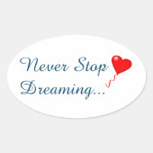 Never ストップ Dreamingステッカー 楕円形シール (正面)