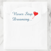 Never ストップ Dreamingステッカー 楕円形シール (バッグ)