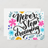 Never ストップ Dreaming – ポジティビティのはがき ポストカード (正面/裏面)