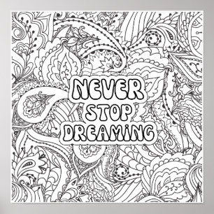 Never ストップ Dreaming Coloring Poster ポスター