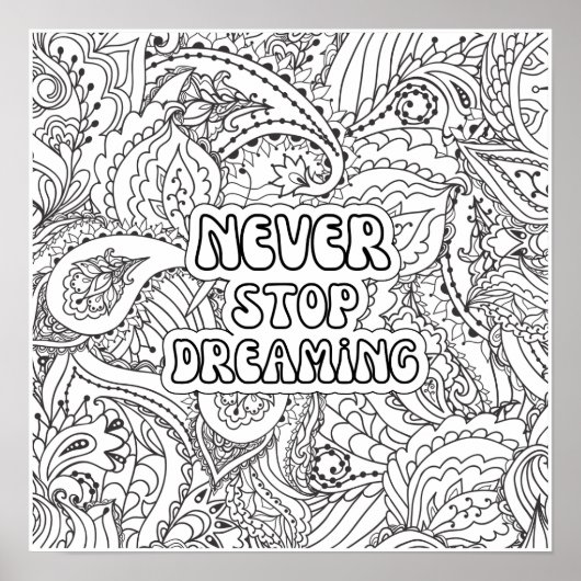 Never ストップ Dreaming Coloring Poster ポスター (正面)