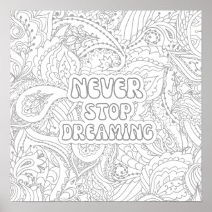 Never ストップ Dreaming Coloring Poster ポスター