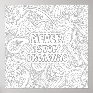 Never ストップ Dreaming Coloring Poster ポスター