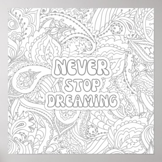 Never ストップ Dreaming Coloring Poster ポスター (正面)