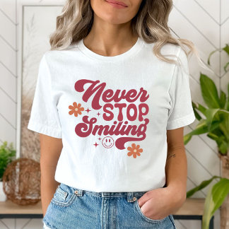 Never ストップ Smiling Tシャツレトロ女性用Tシャツ Tシャツ
