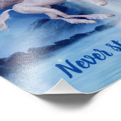 Never ストップs信じ Unicorn飛んでいる Waterfall フォトプリント (角)