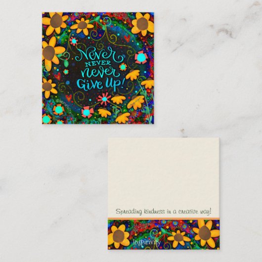 Never 与え Inspiration Kinderiesカード スクエア名刺 (正面/裏面)