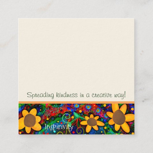 Never 与え Inspiration Kinderiesカード スクエア名刺 (裏面)