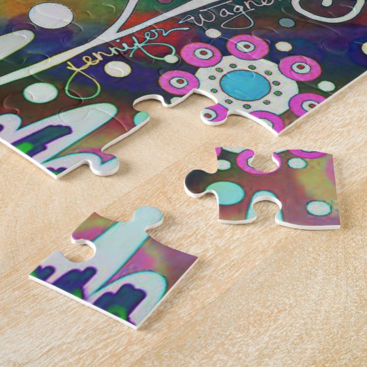 Never 与え Upかわいらしフローラ感動的トレンディー ジグソーパズル (側面)