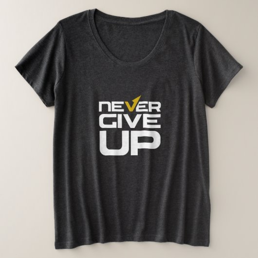 Never 与え UpとサイズTシャツ プラスサイズTシャツ (デザイン正面)