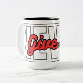 Never 与え Upやる気を起こさせるタイポグラフィ引用文 ツートーンマグカップ (正面左)